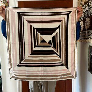 Richard Allen Silk Scarf - wonderful brown pink geometric pattern